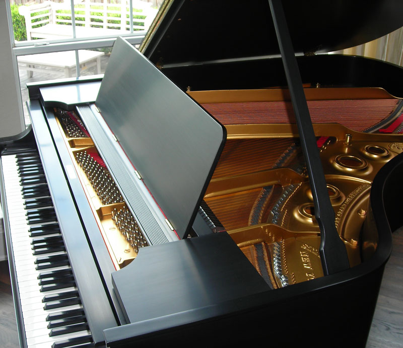 The piano after being set up in the owners home.